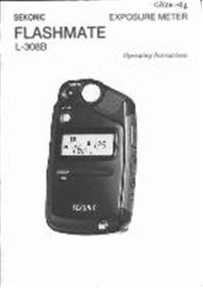 Sekonic L 308 Flashmate manual. Camera Instructions.